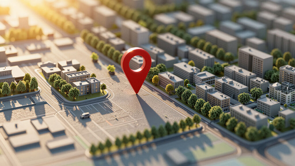 3D location pin on map
